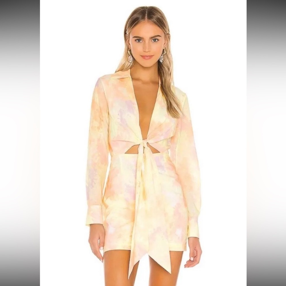 L’Academie Tie Dye Long Sleeve Mini Dress Size S